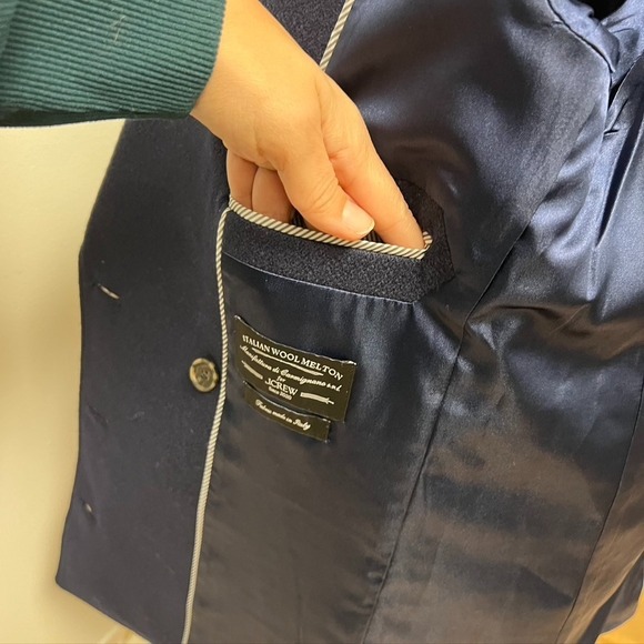 J Crew Italian Wool Peacoat Womens 2 Navy Blue Classic Short Career Office New - Picture 14 of 15